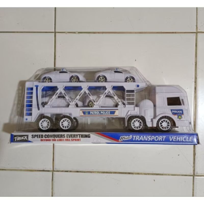 Cod Promo St2110 St2111 Mainan Anak Truck Mika / Pengangkut Mobil Polisi /Container Tingkat /Truk