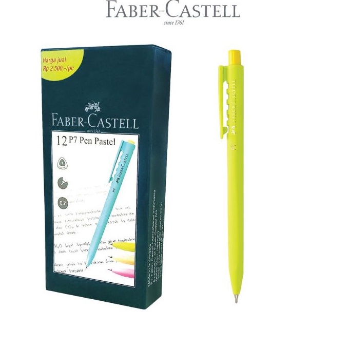 

Bonuskan Faber Castell Pulpen P7 Ballpoint P7 Pastel 7 mm black Ink 1 pack Isi 12 pcs