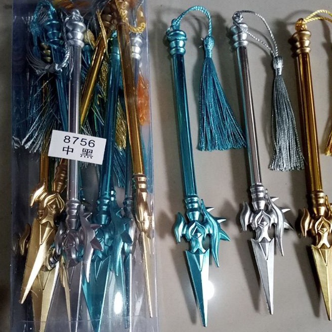 

HJ6 pen gel bentuk tombak rumbai isi 12