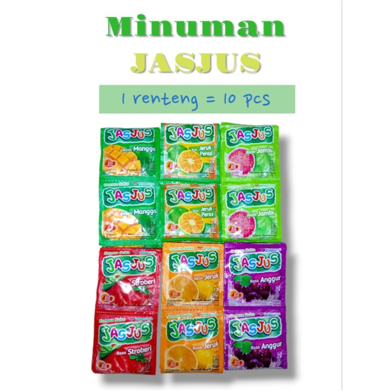 

Minuman buah segar Jasjus 10 pcs × 6 gr [ HARGA 1 RENTENG ] JASJUS / minuman / minuman rasa