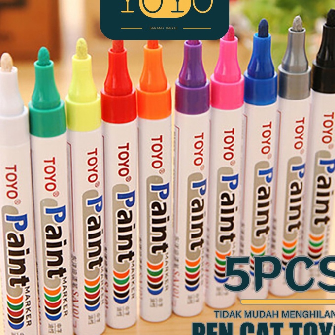 

Tawaran 5PcsSpidol Warna Spidol Ban TOYO Paint Marker Paint Tahan Air dan Anti Luntur