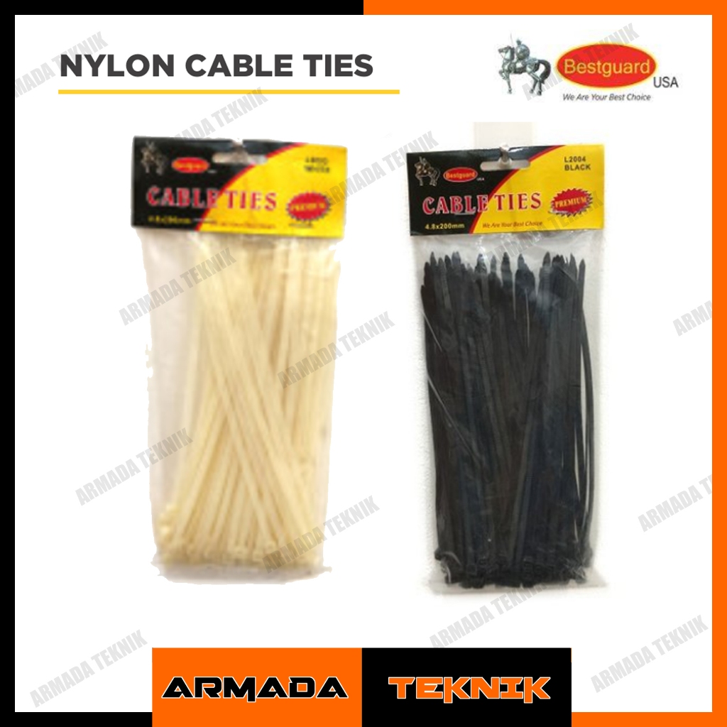 

Bestguard Kabel Cable Ties Hitam Putih 2.5 X 150 mm 3 x 200 mm (100Pcs)