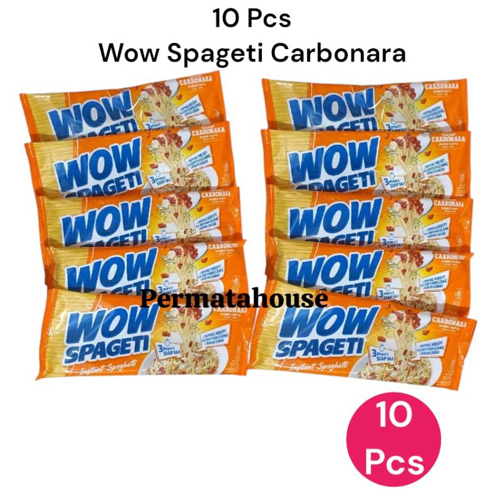 

Paket 10 Pcs Pasta wow spageti Carbonara Mie Spaghetti Instan