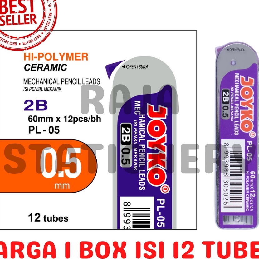 

Terbaik Joyko LEAD 2B 5 7 ISI PENSIL MEKANIK JOYKO 5mm 7mm 12PCS