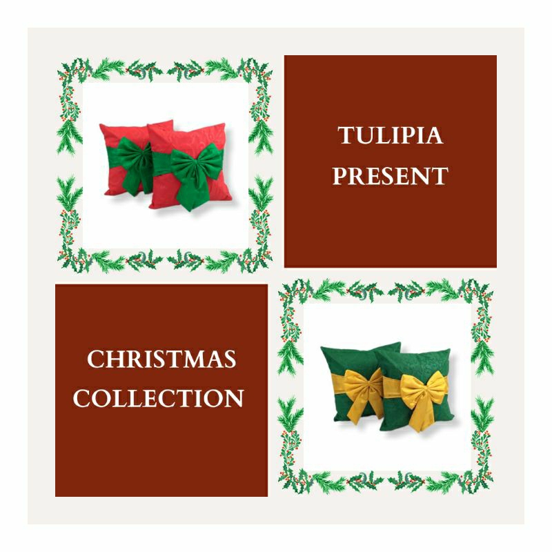 TULIPIA Set Sarung Bantal Kursi Sofa Motif Natal Christmas 40x40