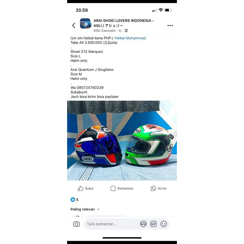 Arai quantum j dan shoei x12 marquez