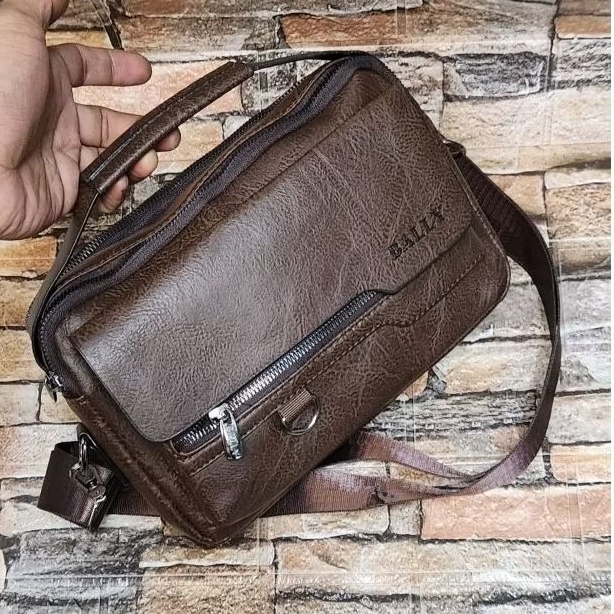Tas Selempang Kulit Pria Bally Sling Bag Masseger premium Leather Import