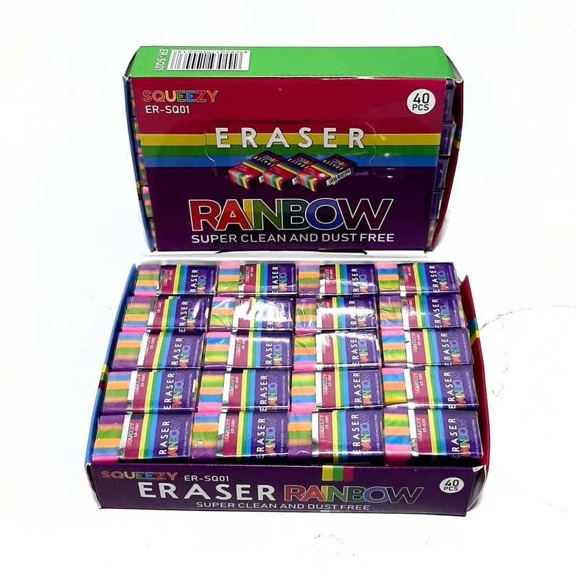 

Hemat 1Kotak4pcs Penghapus Eraser Sedang Gambar Rainbow