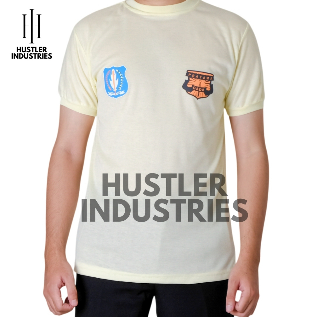 KAOS GADA PRATAMA SATPAM KAOS SATPAM BORGOL KERAH STANDAR WARNA KREM LENGAN PENDEK