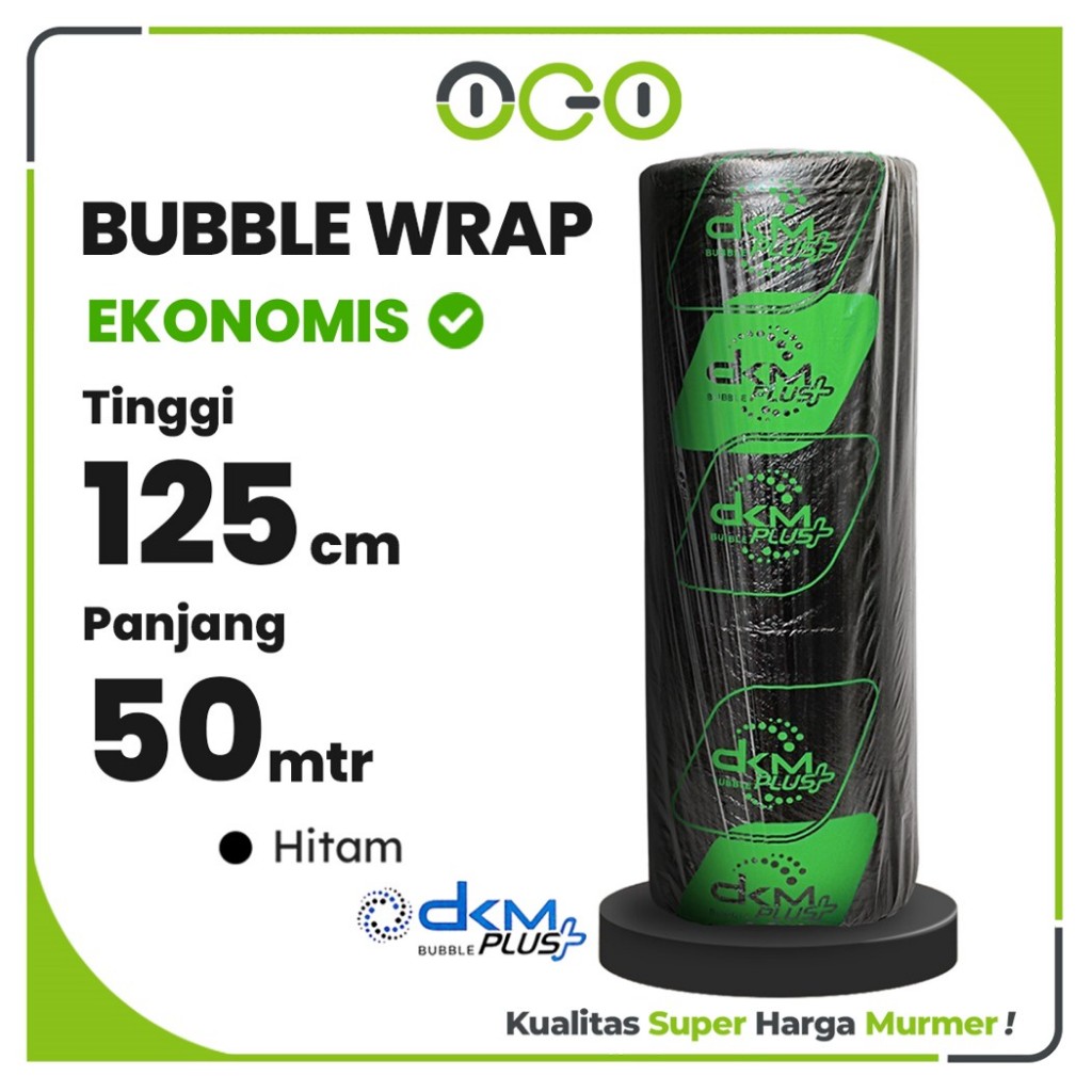 

Bubble Wrap DKM Roll Hijau 2,4Kg - Hitam Ekonomis 125cm x 50meter / Plastik Buble Packing Gelembung