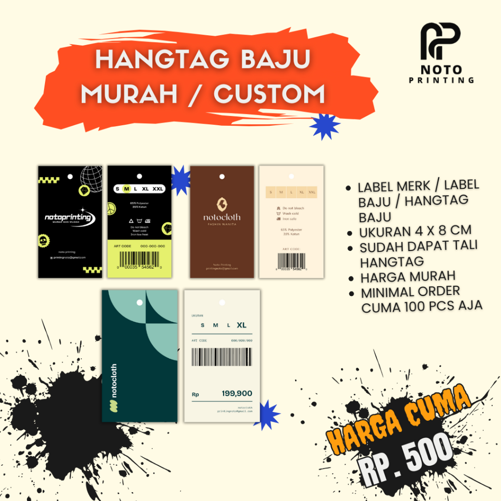 

Cetak Hangtag Baju Custom | NP