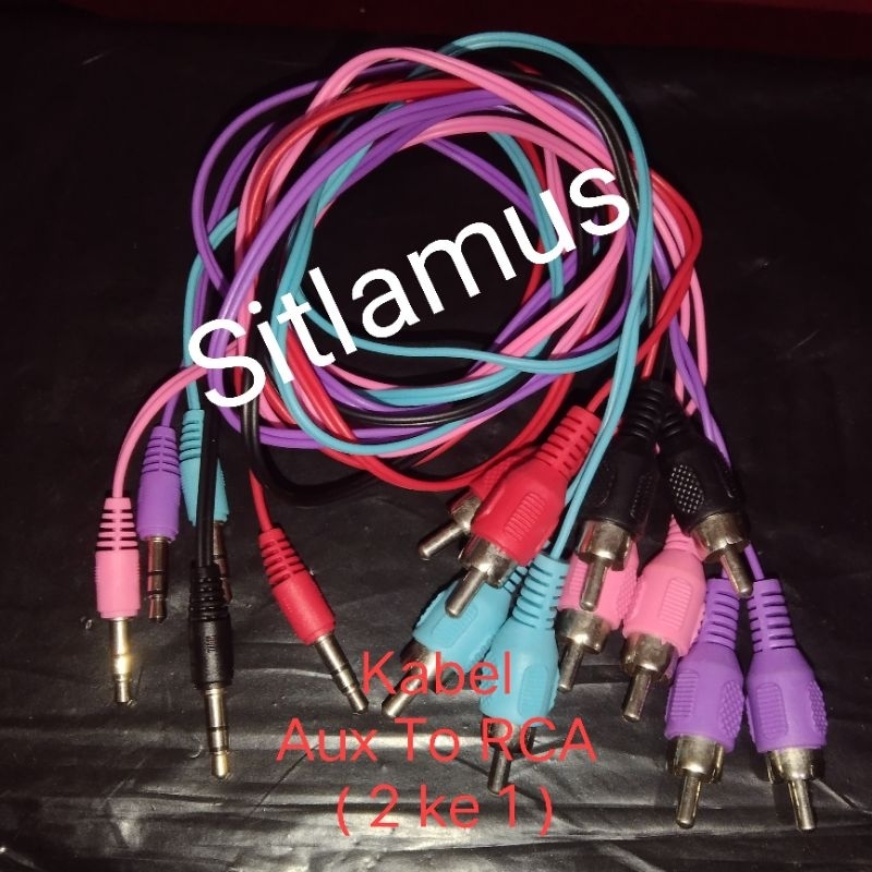 Kabel Aux To RCA Stereo 2 ke 1 _ Kabel Input Audio Ampli Mini Power Amplifier