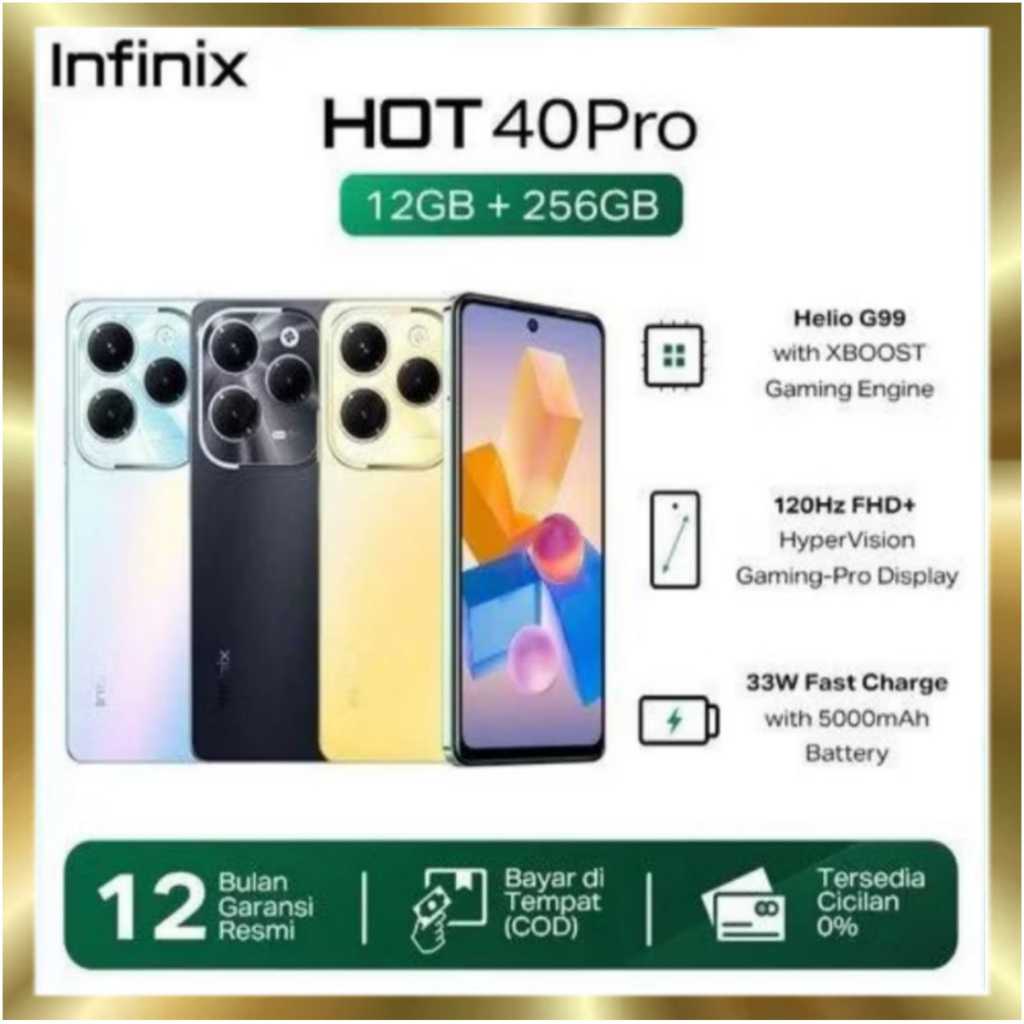 HP INFINIX HOT 40 PRO Memori Ekstra Besar INFINIX HOT 40 PRO 5G,8GB/256GB 100% Ponsel Asli hp second