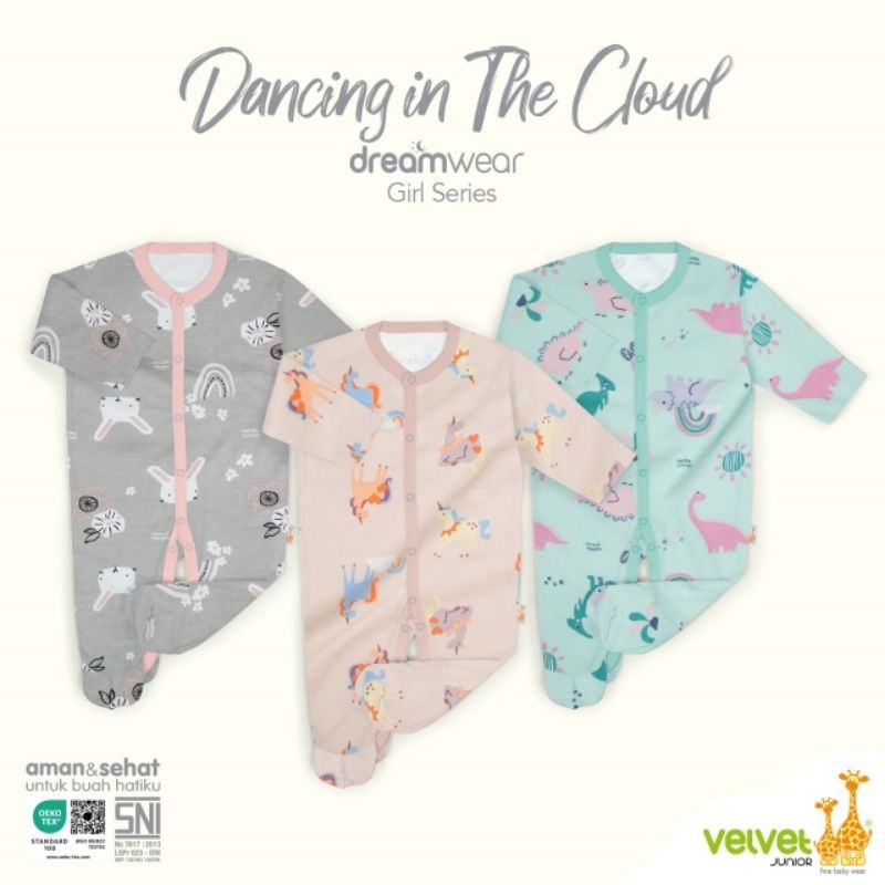 Jumper Baju Tidur Bayi Velvet Sleep Suit Dream Wear Baby Boy/Girl isi 3