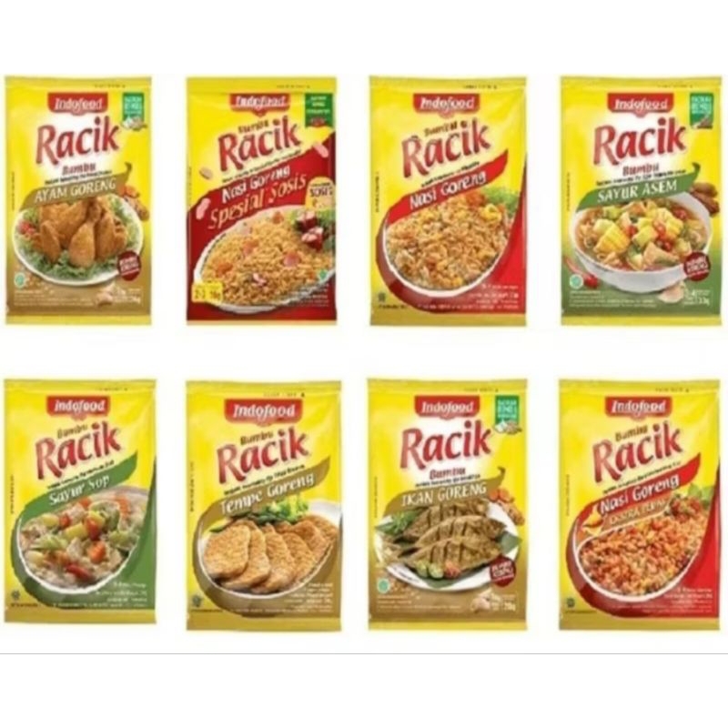 

BUMBU RACIK UKURAN 20GR/25GR x 10 pcs (1renceng) kemasan lecek