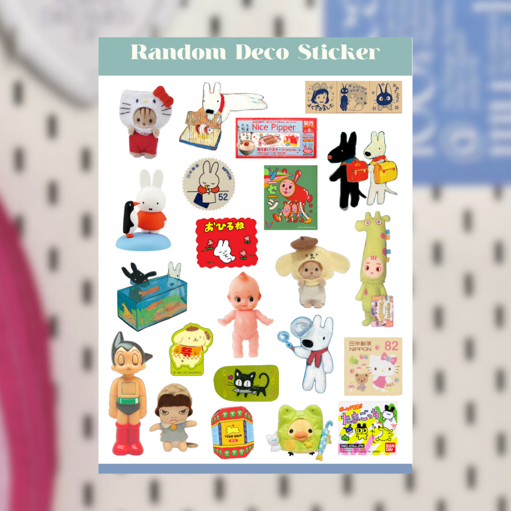 

CUTE RANDOM DECO STICKER SHEET / CUTE KAWAII DECO STICKER VINTAGE RETRO AESTHETIC FOR JOURNALING