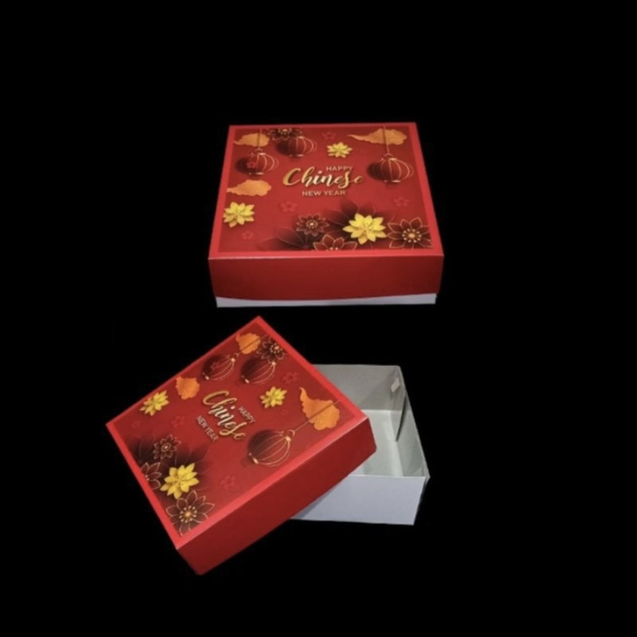 

(5 Pcs)Box Cake Chinese New Year 25X25X8 Kotak Lapis Legit Puding Imlek Dus Packaging Roti CNY