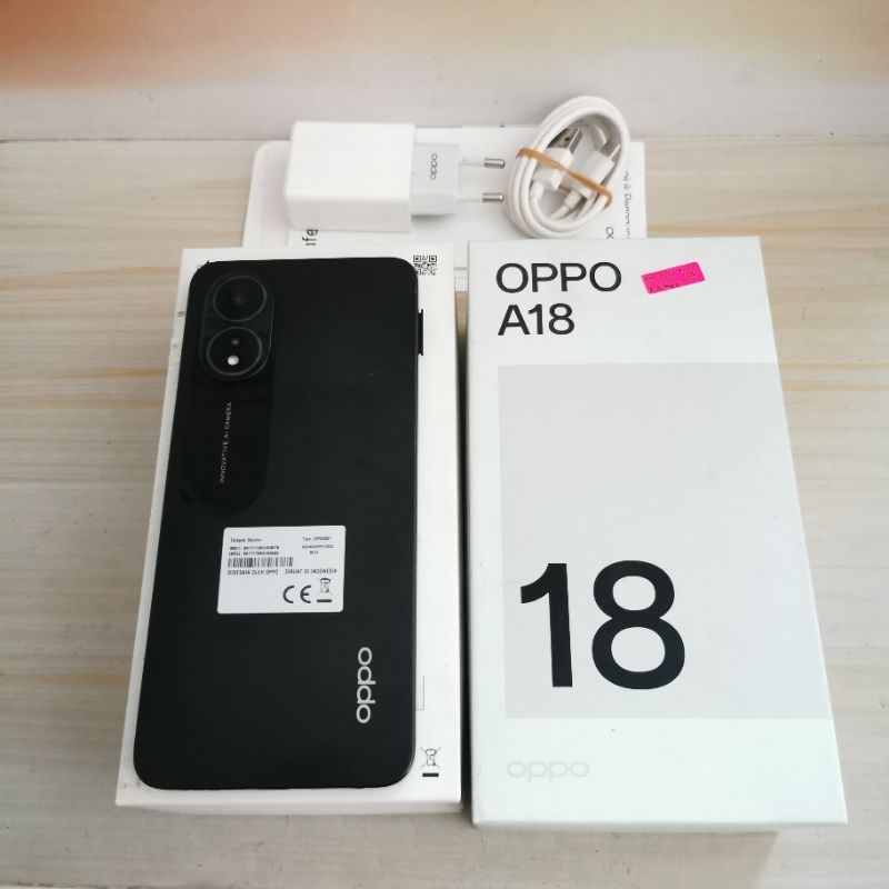 Oppo A18 ram 4GB 128GB Bekas Garansi Resmi second