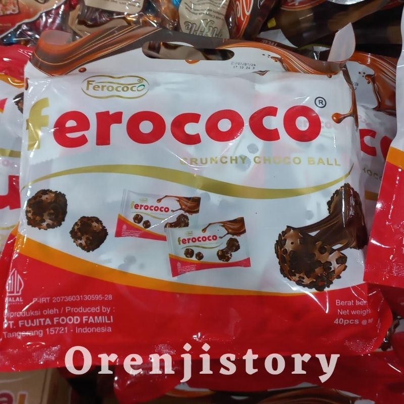 

ferococo cokelat crispy choco ball isi 40 @8gr kue lebaran parcel natal dan tahun baru