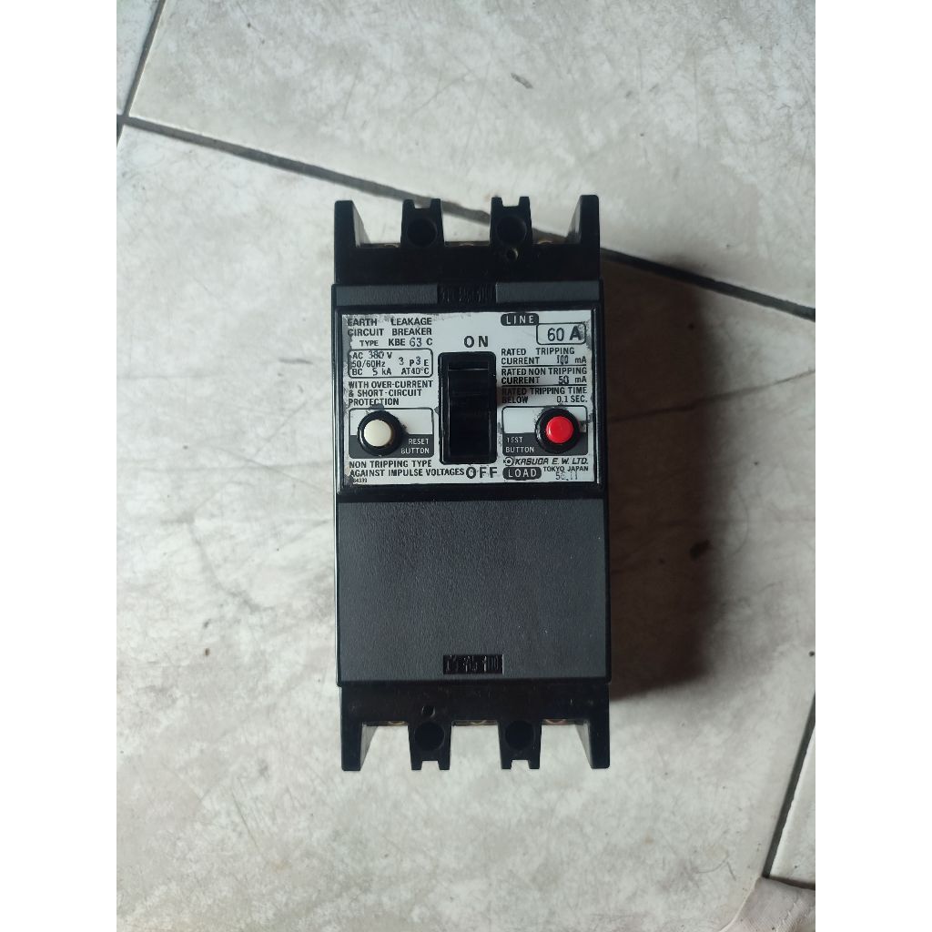 Kasuga Earth Leakage Circuit Breaker KBE 63C NOS