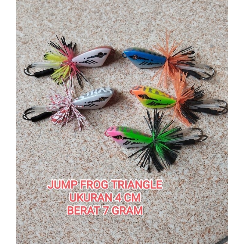 Umpan Casting Gabus dan toman Jump Frog Triangle 4 cm