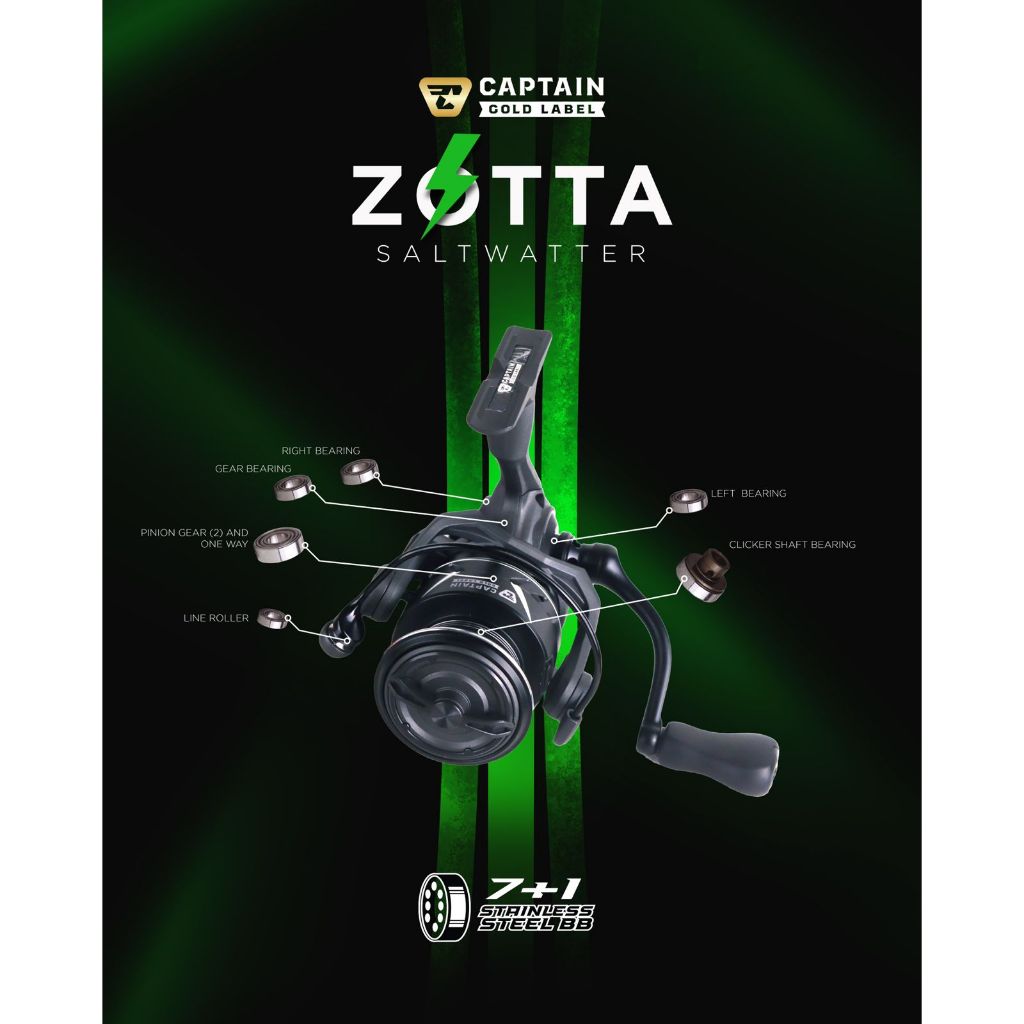 Reel Captain Gold Label Zotta SW 1000 2500 3000-Power Handle