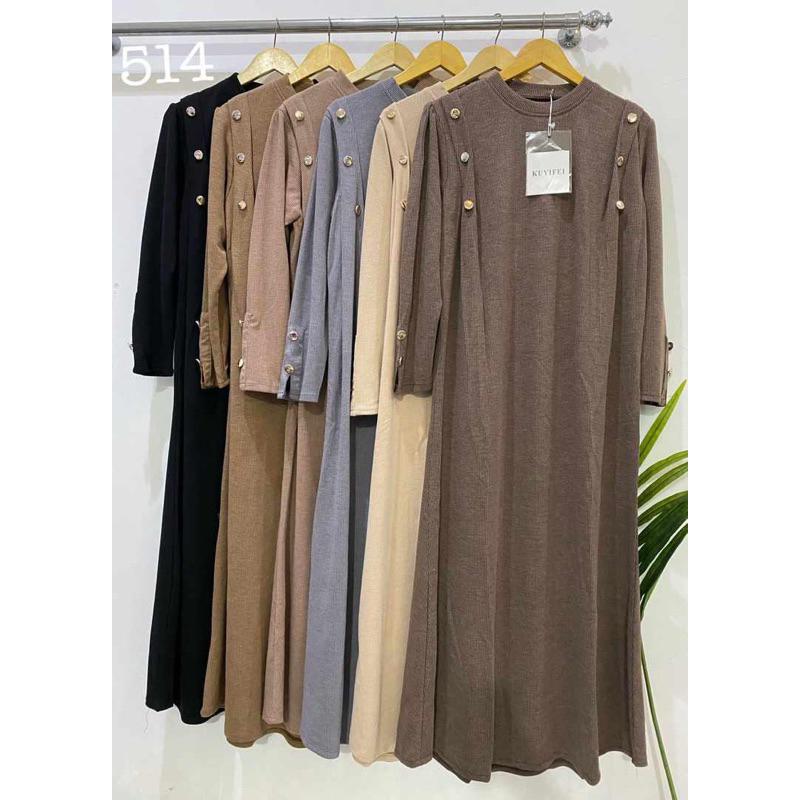 gamis knit Kuyifei 514//gamis import Kuyifei//pakaianwanitasby