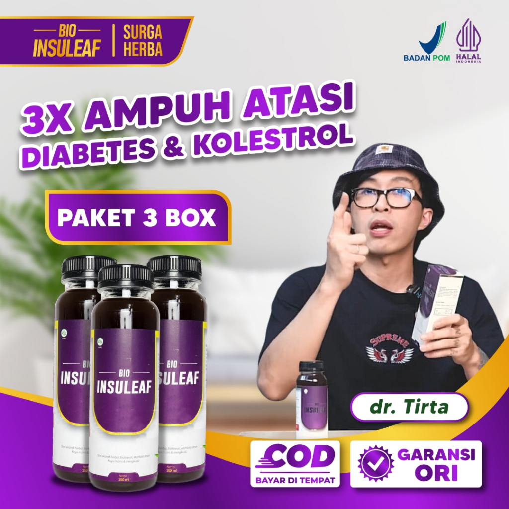 

Paket 3 Botol Bio Insuleaf 3 Kali Efektif Atasi Kencing Manis Dan Diabetes