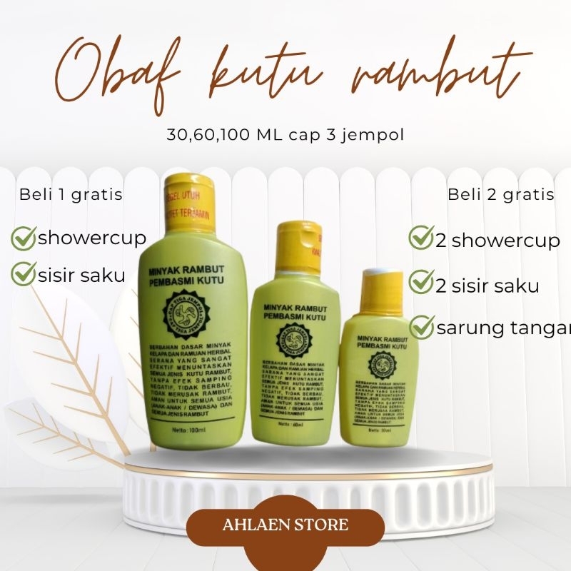 100% original Obat minyak kutu rambut dan telurnya ampuh alami cap 3 jempol