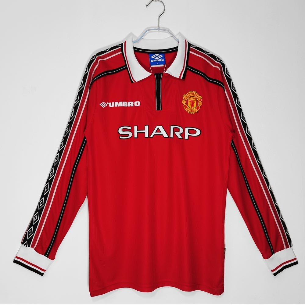 Jersey Bola Retro Vintage Jadul Old  Grade AAA Manchester United MU Home 1998 / 1999 Treble Champion