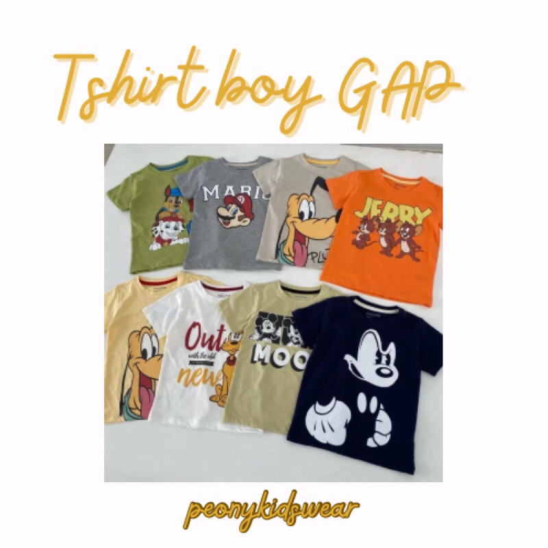KAOS ANAK LAKI LAKI GAP/KAOS ANAK MURAH/KAOS MOTIF ANAK LAKI LAKI/BAJU ANAK USIA UMUR 1tahun 2tahun 