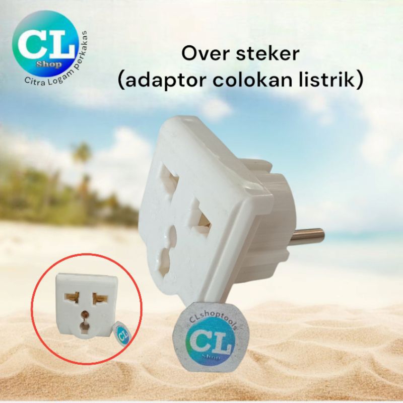 OVER STEKER KAKI 3 ke 2 / colokan gepeng ke bulat ( normal ) adaptor fiting colokan listrik