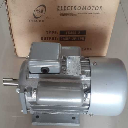 Dinamo Penggerak 3/4Hp 2P 1Ph YC80 B-2  / Elektro Motor Yasuka - Packing Standar