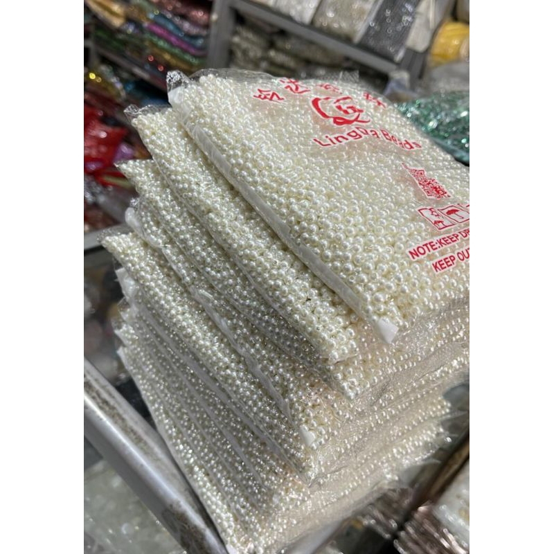 [450gr] Mutiara Jahit Sintetis 5mm /Mutsin/ Payet Mutiara Per PON