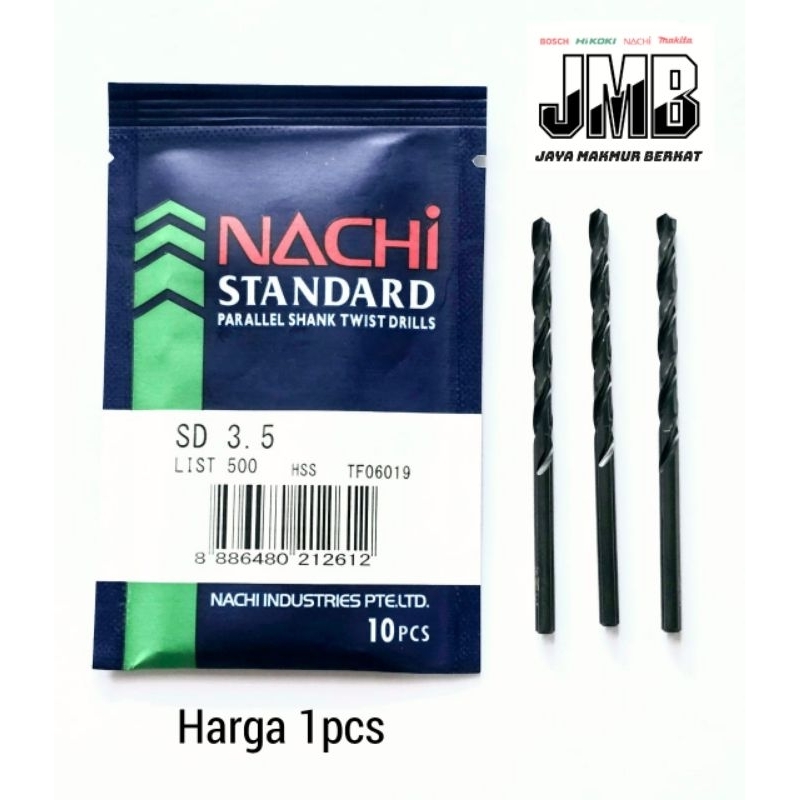 Nachi 3.5 MM Mata Bor Besi HSS - Nachi Mata Bor Besi HSS 3.5 MM