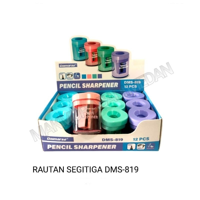 

(1Pcs) DAIMARSE Rautan Segitiga Segi Glitter Oval 2in1+Eraser Serutan Peruncing Penghapus Pensil