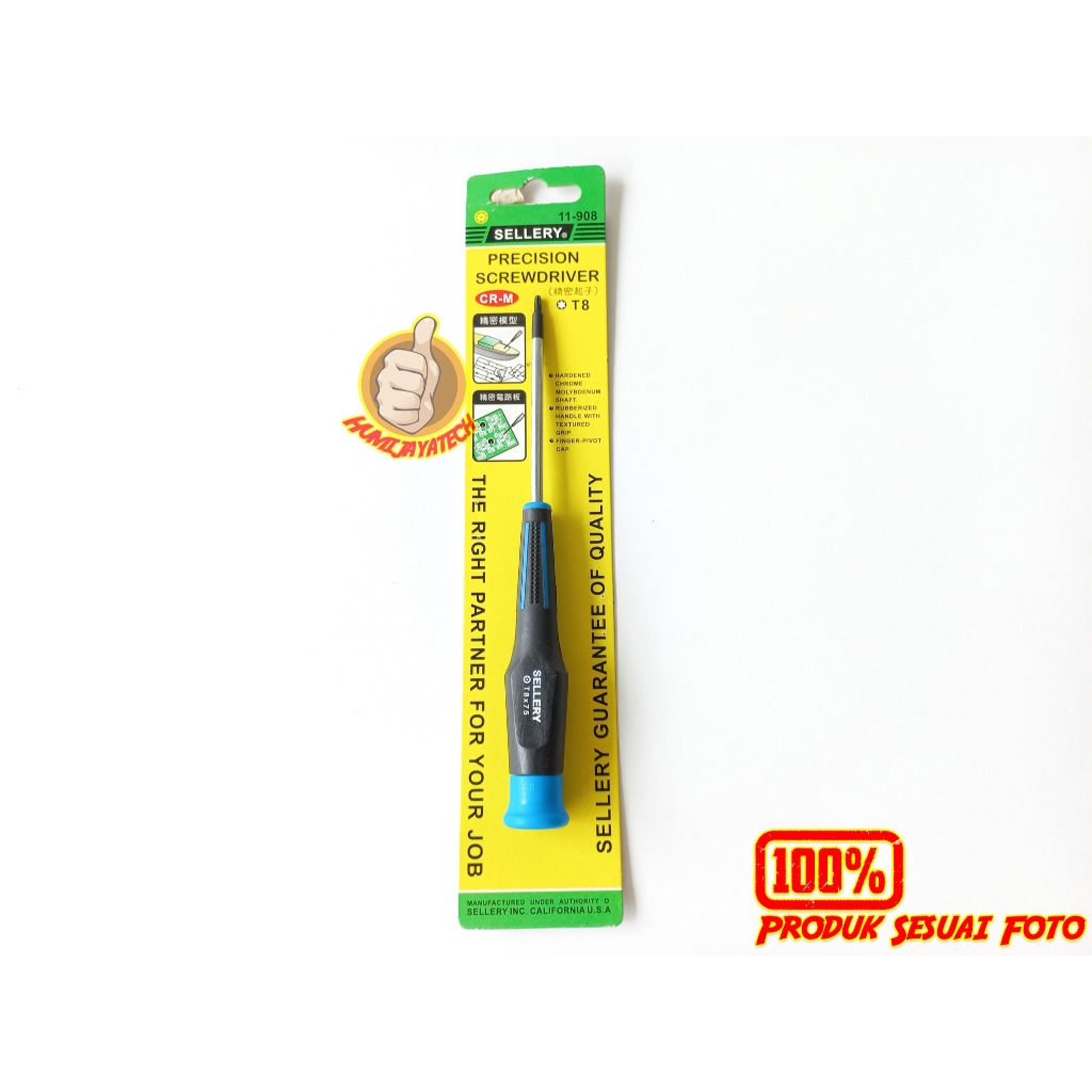 Obeng Bintang Torx T8 Sellery 11-908 / Obeng Bintang T8 Sellery