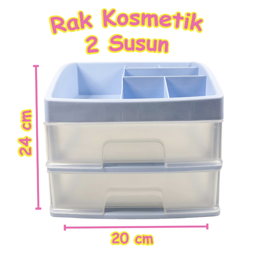 Kosmetik 2 Susun Laci / Rak Make Up Susun 3 Laci / Rak Skincare / Rak Tempat Kosmetik Serbaguna A 66