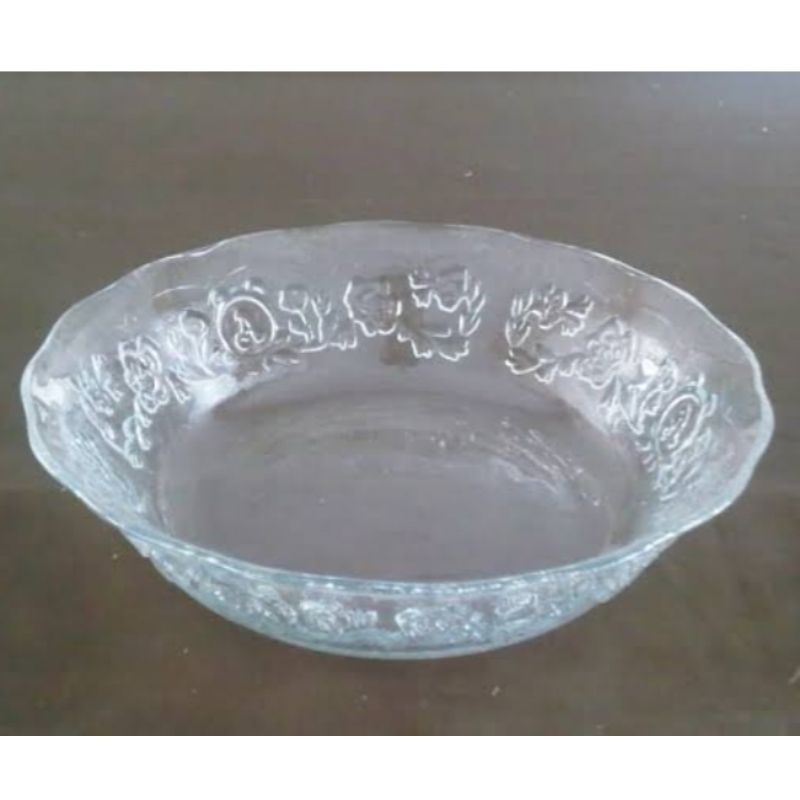 Mangkok Mangkuk Piring Saji Kaca Motif Kembang Bunga PM-8B/03 SY Diameter 20cm