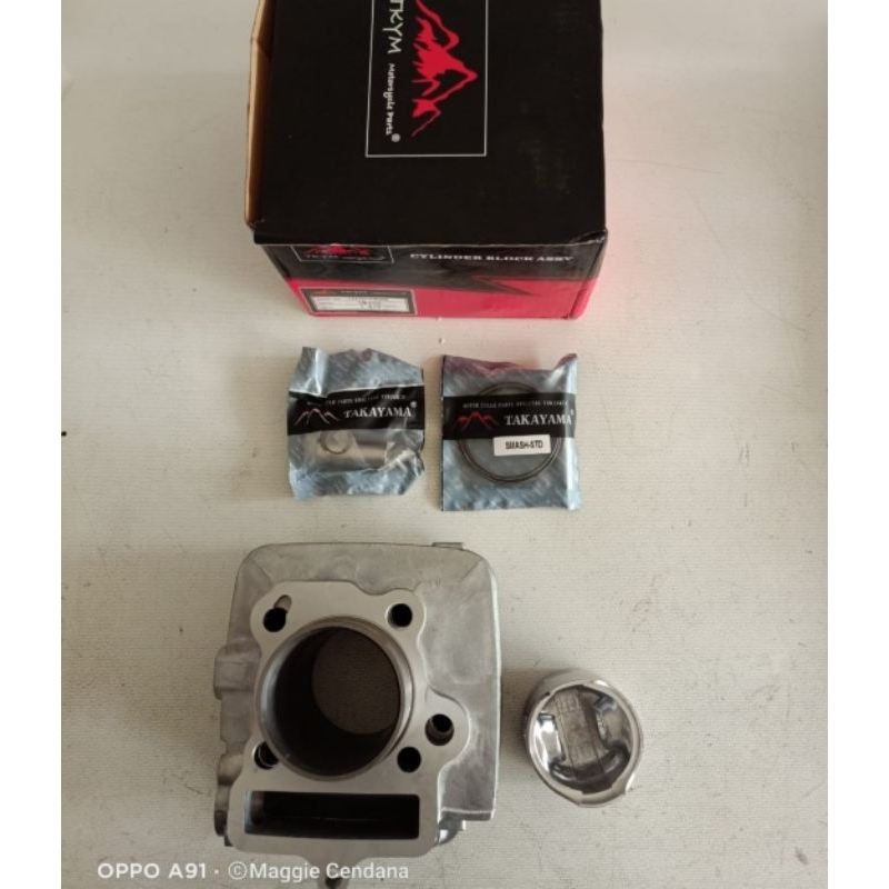 BLOK KOMPLIT CYLINDER BLOCK MOTOR SMASH 110 TAKAYAMA ASLI TAMBAH PISTON RING BAGUS KUALITAS GRADE A