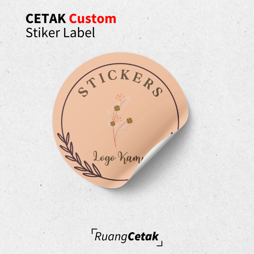 

12 - 54 Pcs Sticker Stiker Label Kemasan Bulat Custom Size