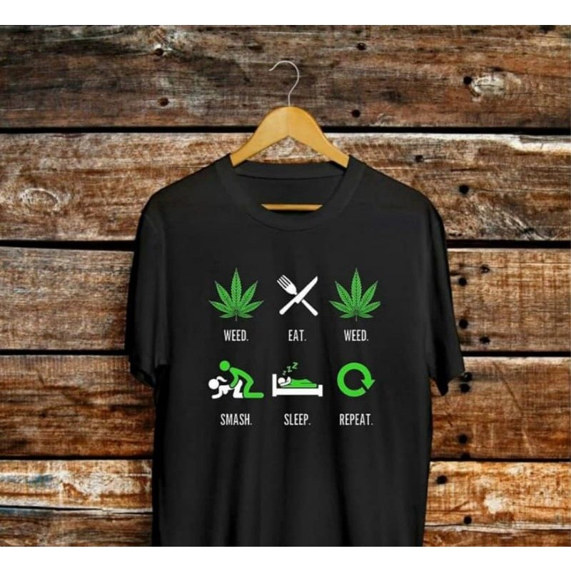 KAOS DISTRO ORIGINAL. KAOS  MOTIF EWE. KAOS DAUN GANJA REPEAT