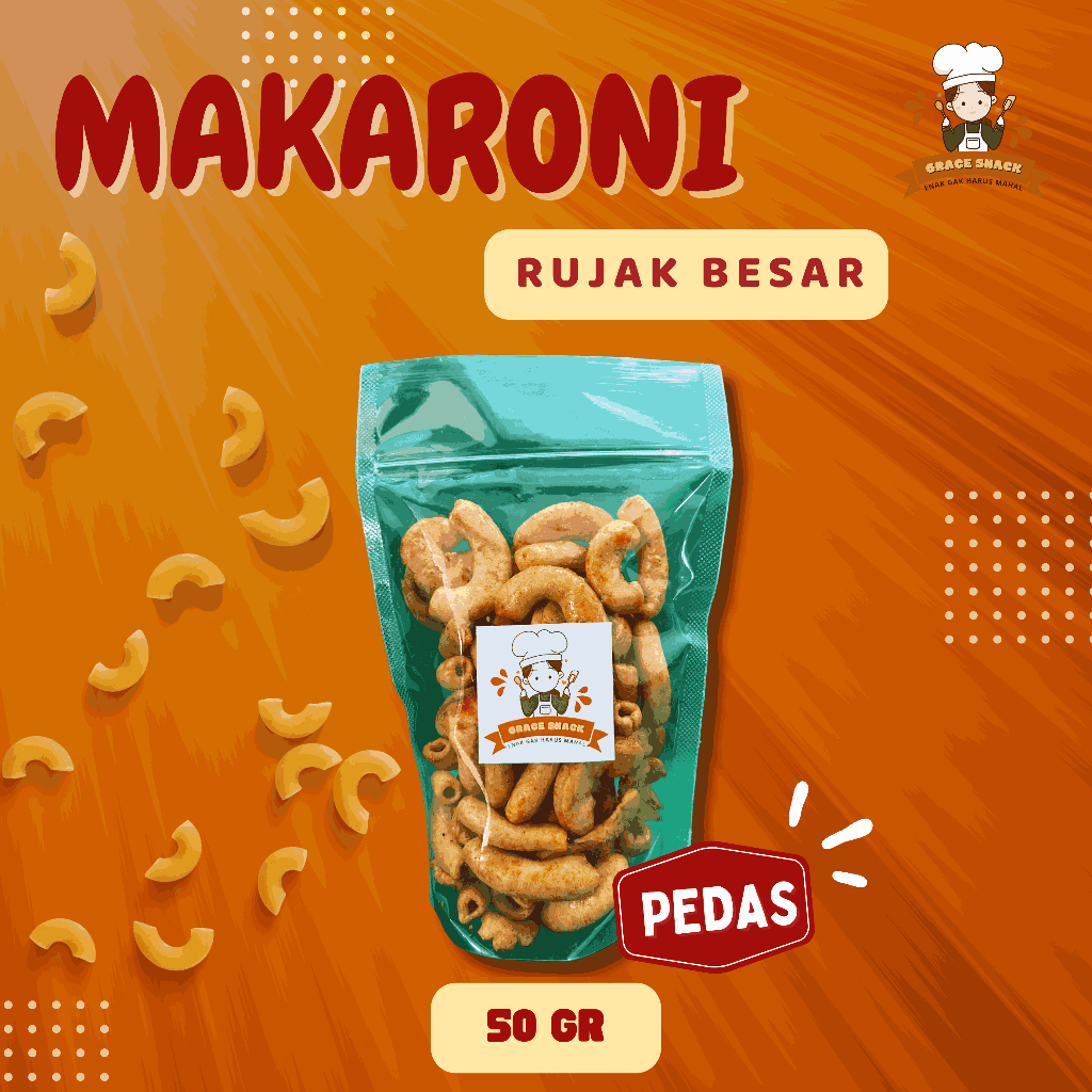 

MAKARONI RUJAK BESAR 50 GR POUCH - Grace Snack