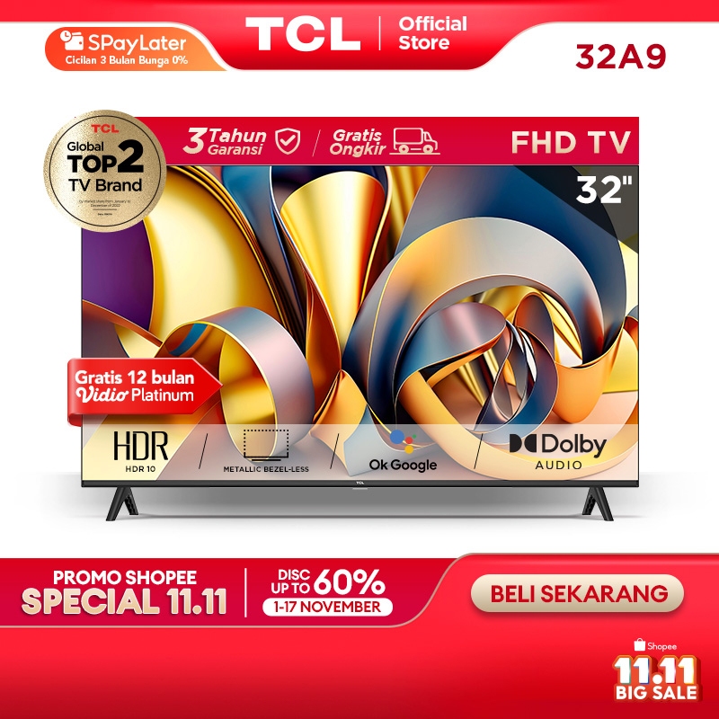 [Flash Sale] TCL 32 Inch Smart TV - Android 11 - HD - Dolby Audio - Google Play/Netflix/Youtube - Wi