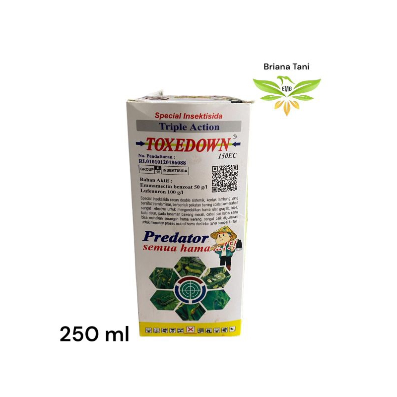 ￼Toxedown 150EC 250ml Doble Action Insektisida Emmamectin Benzoat 50 g/l + Lefenuron 100 g/l Mengend