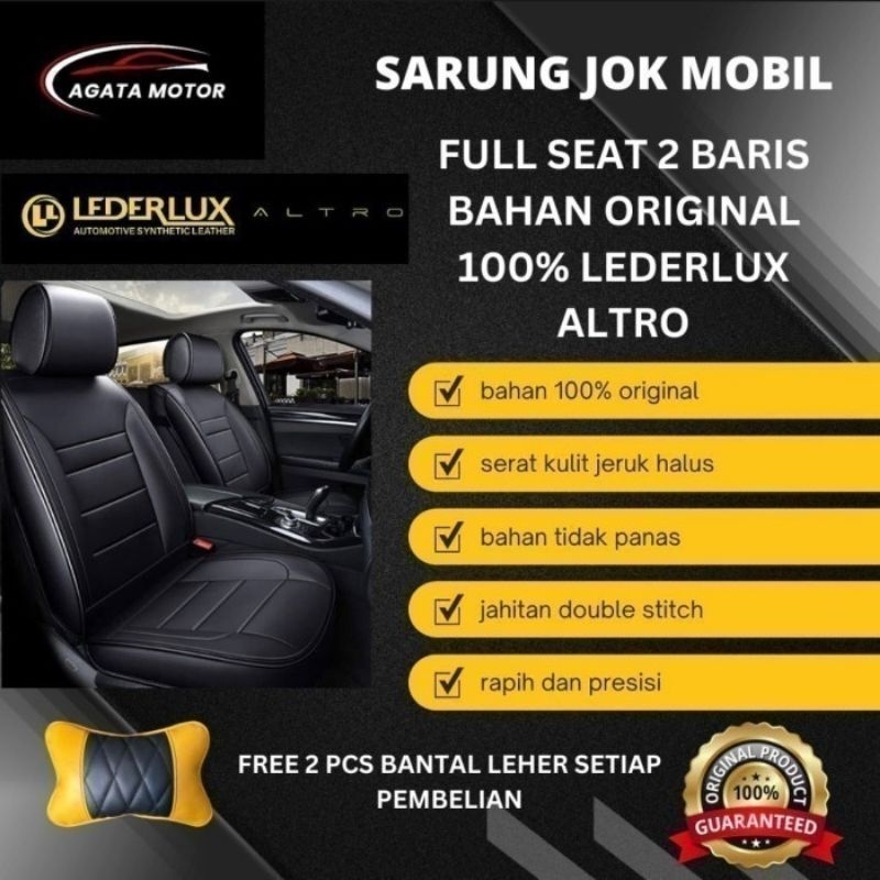 Sarung Jok Vios 2003 - 2007 2 Baris Bahan Lederlux Altro / Sarung Jok Mobil 2 Baris / Jok Mobil 2 Ba