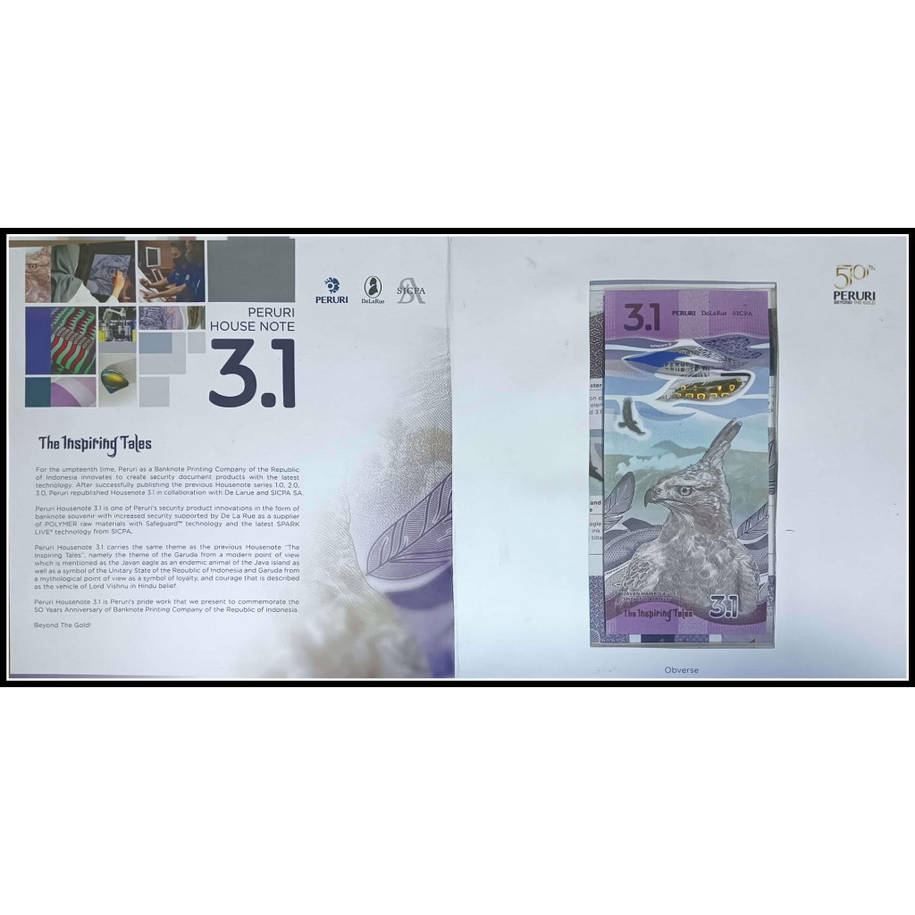 # Paket Testnote 'Peruri 3.1' + Folder Javan Hawk Eagle (Elang Jawa)