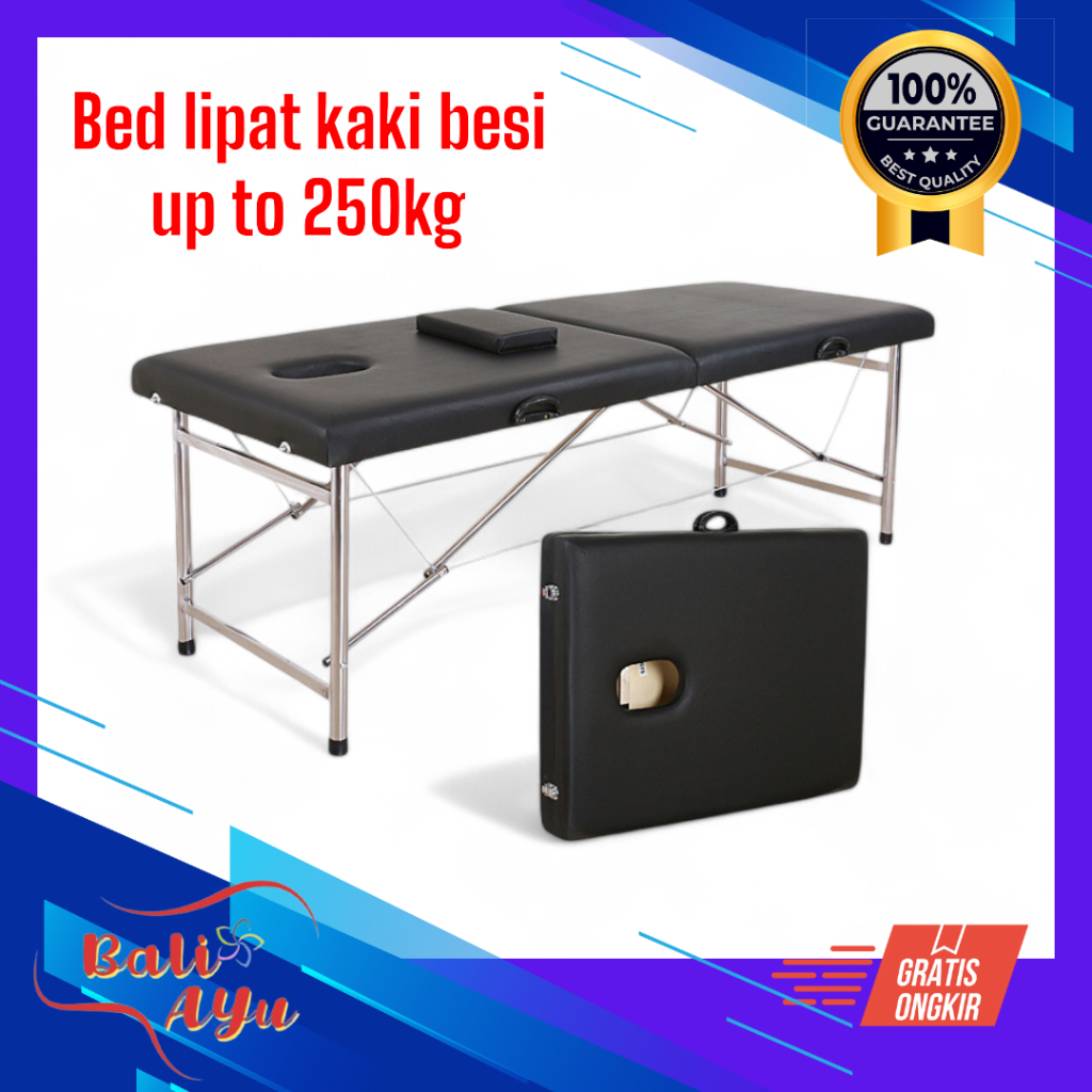 Jual Bed massage Portable kaki besi / Bed lipat pijat spa , tattoo , massage / folding massage bed ,