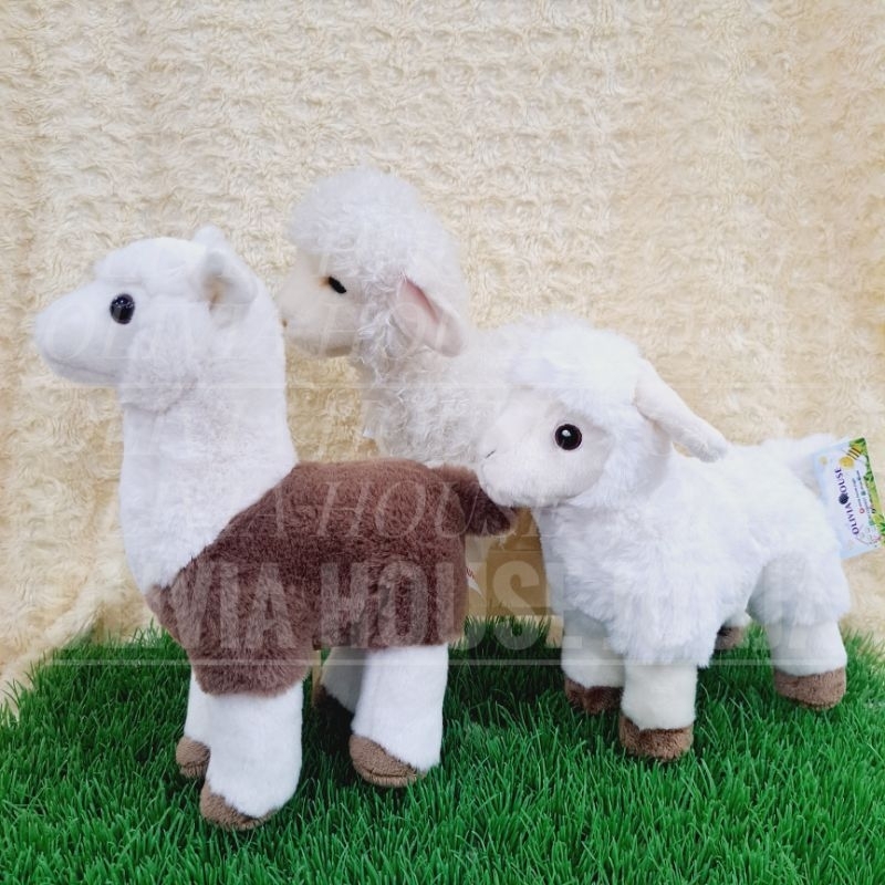 Boneka Domba Coklat Putih Boneka Kambing Putih Boneka Domba