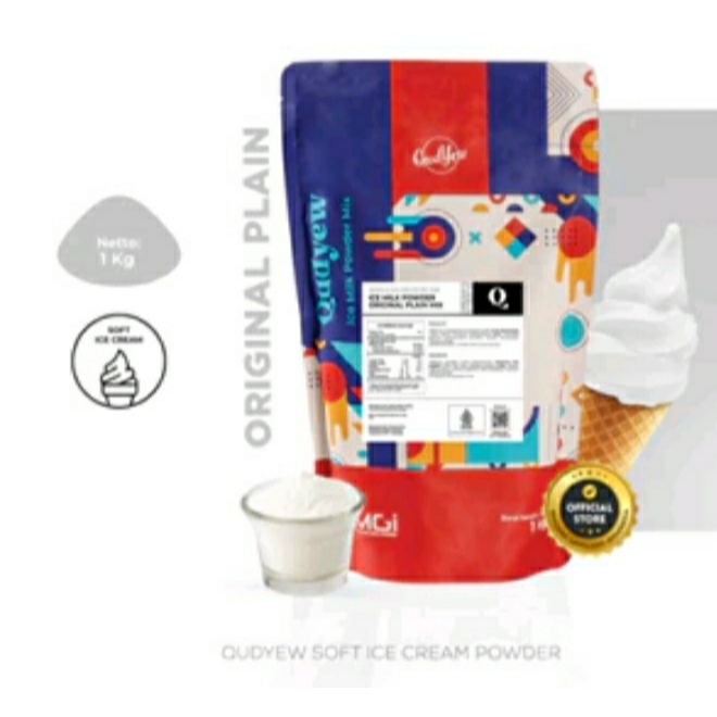 

qudyew soft ice cream original plain powder es krim bubuk campuran 1kg